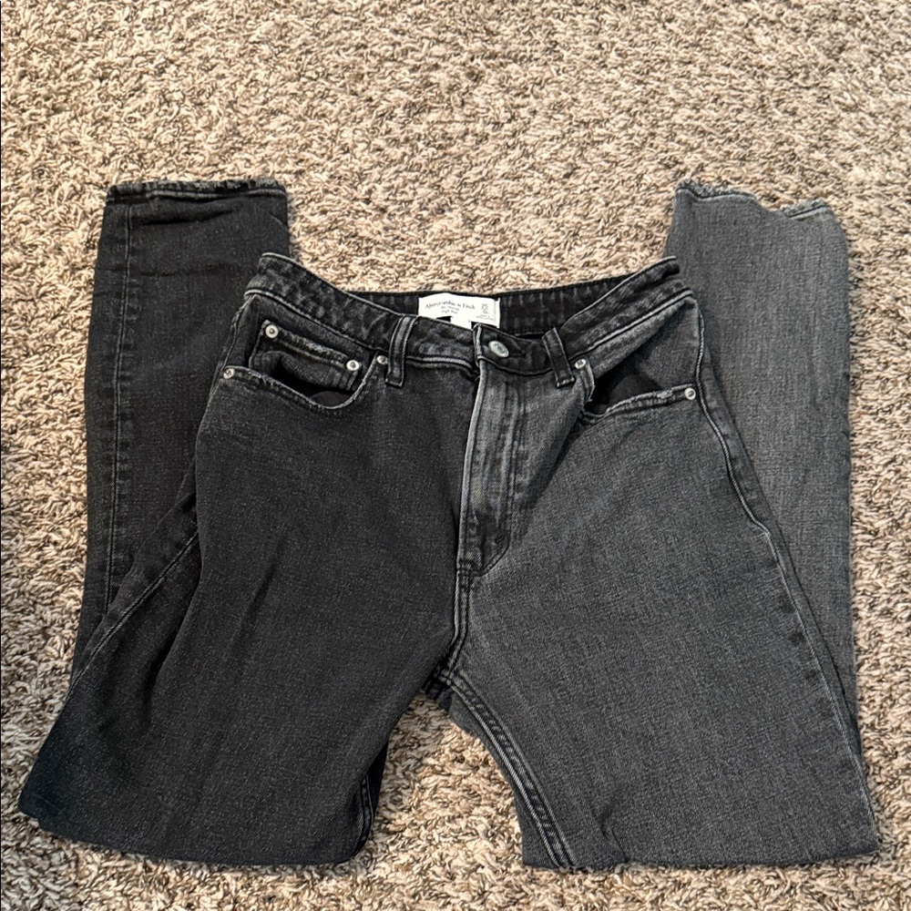 Abercrombie & Fitch Two-Toned Black Skinny High-Rise Curve Love Denim Jeans